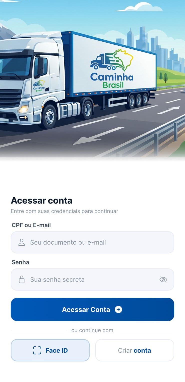 App Caminha Brasil - Tela de Login